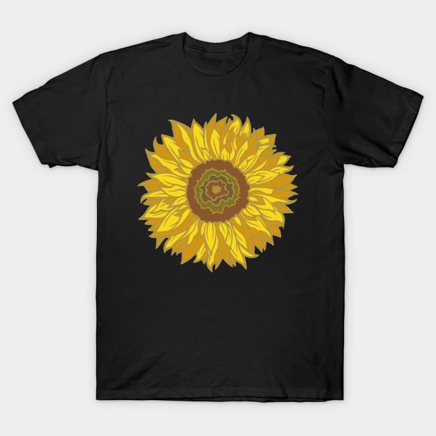 Royal Golden Sunflower T-Shirt by MoodyCarp